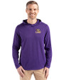 LSU Tigers Cutter & Buck Coastline Epic Comfort Recycled Mens Hooded Shirt College Purple Front