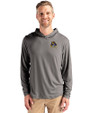 East Carolina Pirates Cutter & Buck Coastline Epic Comfort Recycled Mens Hooded Shirt Elemental Grey Front