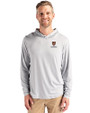 Harvard Crimson Cutter & Buck Coastline Epic Comfort Recycled Mens Hooded Shirt CONCRETE Front