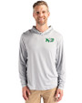 North Dakota Cutter & Buck Coastline Epic Comfort Recycled Mens Hooded Shirt CONCRETE Front