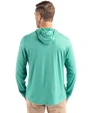 North Dakota Cutter & Buck Coastline Epic Comfort Recycled Mens Hooded Shirt Kelly Green Back