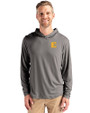 ETSU Buccaneers Cutter & Buck Coastline Epic Comfort Recycled Mens Hooded Shirt Elemental Grey Front