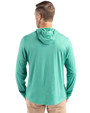 Notre Dame Fighting Irish Cutter & Buck Coastline Epic Comfort Recycled Mens Hooded Shirt Kelly Green Back