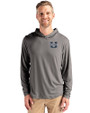 Utah State Aggies Cutter & Buck Coastline Epic Comfort Recycled Mens Hooded Shirt Elemental Grey Front