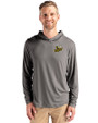 Baldwin Wallace Yellow Jackets Cutter & Buck Coastline Epic Comfort Recycled Mens Hooded Shirt Elemental Grey Front