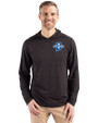 Indiana State Sycamores Cutter & Buck Coastline Epic Comfort Recycled Mens Hooded Shirt Black Front