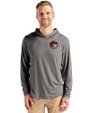 Winston-Salem State Rams Cutter & Buck Coastline Epic Comfort Recycled Mens Hooded Shirt Elemental Grey Front