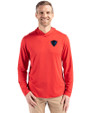 DePaul Blue Demons Cutter & Buck Coastline Epic Comfort Recycled Mens Hooded Shirt Red Front