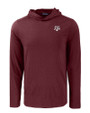 Texas A&M Aggies Cutter & Buck Coastline Epic Comfort Recycled Mens Hooded Shirt Bordeaux Mannequin