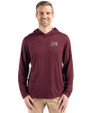 Montana Grizzlies Cutter & Buck Coastline Epic Comfort Recycled Mens Hooded Shirt Bordeaux Front