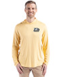 Georgia Southern Eagles Cutter & Buck Coastline Epic Comfort Recycled Mens Hooded Shirt Desert Front