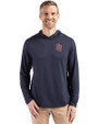 St Johns Red Storm Cutter & Buck Coastline Epic Comfort Recycled Mens Hooded Shirt Navy Blue Front
