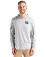 Kentucky Wildcats Cutter & Buck Coastline Epic Comfort Recycled Mens Hooded Shirt CONCRETE Front