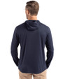 Buffalo Bills NFL Helmet Cutter & Buck Coastline Epic Comfort Recycled Mens Hooded Shirt Navy Blue Back