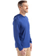 Buffalo Bills NFL Helmet Cutter & Buck Coastline Epic Comfort Recycled Mens Hooded Shirt Tour Blue Side