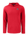 New England Patriots NFL Helmet Cutter & Buck Coastline Epic Comfort Recycled Mens Hooded Shirt Cardinal Red Mannequin