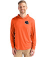Chicago Bears NFL Helmet Cutter & Buck Coastline Epic Comfort Recycled Mens Hooded Shirt College Orange Front