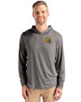 Green Bay Packers NFL Helmet Cutter & Buck Coastline Epic Comfort Recycled Mens Hooded Shirt Elemental Grey Front