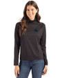 Carolina Panthers Cutter & Buck Coastline Epic Comfort Recycled Womens Funnel Neck Black Front