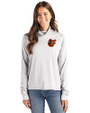 Baltimore Orioles Cooperstown Cutter & Buck Coastline Epic Comfort Recycled Womens Funnel Neck CONCRETE Front