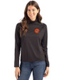Cincinnati Bengals Historic Cutter & Buck Coastline Epic Comfort Recycled Womens Funnel Neck Black Front