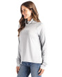 Nebraska Cornhuskers College Vault Cutter & Buck Coastline Epic Comfort Recycled Womens Funnel Neck CONCRETE Side