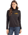 LSU Tigers Alumni Cutter & Buck Coastline Epic Comfort Recycled Womens Funnel Neck Black Front