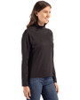 Clark Atlanta Panthers Cutter & Buck Coastline Epic Comfort Recycled Womens Funnel Neck Black Side