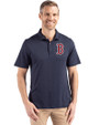Boston Red Sox Cutter & Buck Coastline Epic Comfort Recycled Mens Polo Navy Blue Front