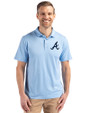 Atlanta Braves Cutter & Buck Coastline Epic Comfort Recycled Mens Polo Atlas Light Blue Front
