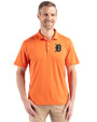 Detroit Tigers Cutter & Buck Coastline Epic Comfort Recycled Mens Polo College Orange Front