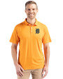 Detroit Tigers Cutter & Buck Coastline Recycled Double Peached Mens Polo Orange Burst Front