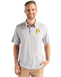 Pittsburgh Pirates Cutter & Buck Coastline Epic Comfort Recycled Mens Polo CONCRETE Front