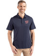 Washington Nationals Cutter & Buck Coastline Epic Comfort Recycled Mens Polo Navy Blue Front