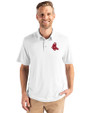 Boston Red Sox Cooperstown Cutter & Buck Coastline Epic Comfort Recycled Mens Polo White Front