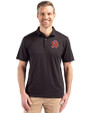 Tampa Bay Buccaneers Historic Cutter & Buck Coastline Epic Comfort Recycled Mens Polo Black Front