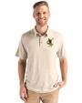 Pittsburgh Steelers Historic Cutter & Buck Coastline Recycled Double Peached Mens Polo Wheat Front