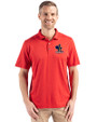 Delaware Fightin' Blue Hens College Vault Cutter & Buck Coastline Epic Comfort Recycled Mens Polo Red Front