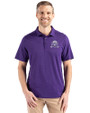 Northwestern Wildcats College Vault Cutter & Buck Coastline Epic Comfort Recycled Mens Polo College Purple Front