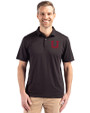 Utah Utes College Vault Cutter & Buck Coastline Epic Comfort Recycled Mens Polo Black Front