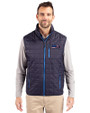 Seattle Seahawks Americana Cutter & Buck Rainier PrimaLoft® Mens Eco Insulated Full Zip Puffer Vest Dark Navy Front