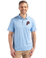 Philadelphia Phillies Cooperstown Cutter & Buck Coastline Epic Comfort Recycled Mens Polo Atlas Light Blue Front