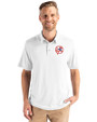 New York Yankees Cooperstown Cutter & Buck Coastline Recycled Double Peached Mens Polo White Front