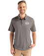 Milwaukee Brewers Cooperstown Cutter & Buck Coastline Recycled Double Peached Mens Polo Elemental Grey Front
