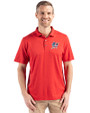 Miami Marlins Stars & Stripes Cutter & Buck Coastline Epic Comfort Recycled Mens Polo Red Front