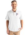 Pittsburgh Pirates Stars & Stripes Cutter & Buck Coastline Epic Comfort Recycled Mens Polo White Front