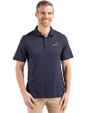 Detroit Lions Americana Cutter & Buck Coastline Epic Comfort Recycled Mens Polo Navy Blue Front