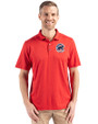 Chicago Cubs Stars & Stripes Cutter & Buck Coastline Epic Comfort Recycled Mens Polo Red Front