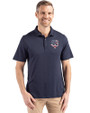 Minnesota Twins Stars & Stripes Cutter & Buck Coastline Epic Comfort Recycled Mens Polo Navy Blue Front