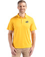 Montana State Bobcats Cutter & Buck Coastline Epic Comfort Recycled Mens Polo College Gold Front